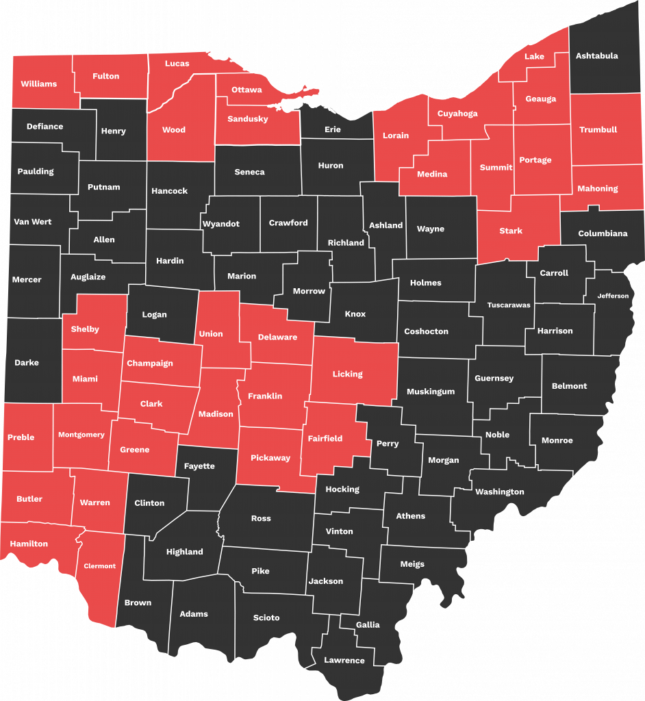 Ohio with counties